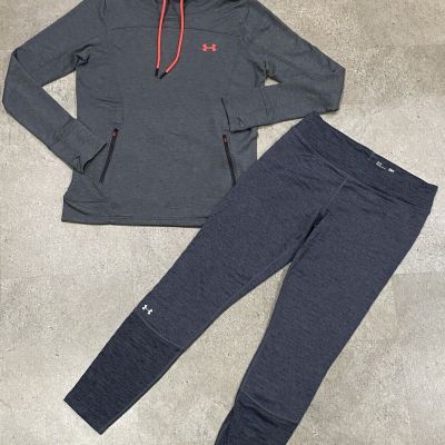 Womens UNDER ARMOUR Fleece Lined Leggings & Sweatshirt, sz Medium